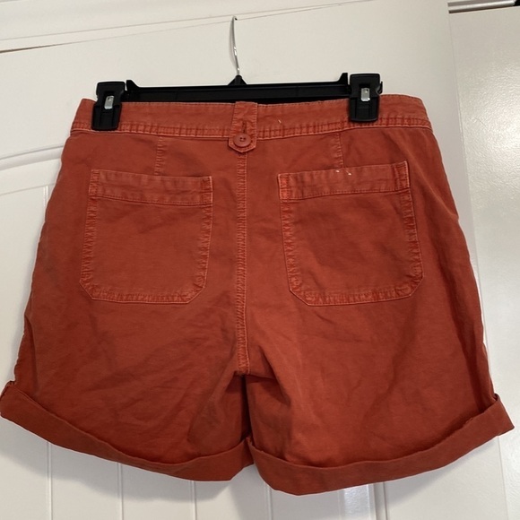 Anthropologie The Wanderer Cargo Shorts Pockets Orange Red Sz 25 - Picture 6 of 12